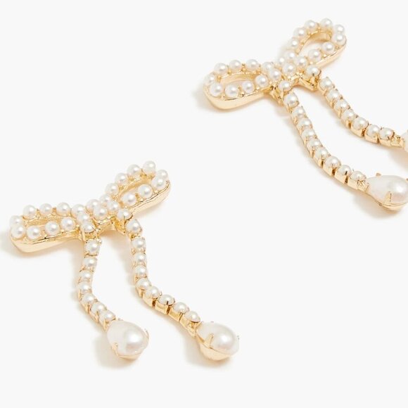 J. Crew Pearl bow earrings - Picture 1 of 3